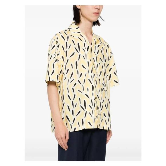 Jacquemus La Chemise Jean Camp Shirt in Yellow Black EU 48 US 38 - Picture 2 of 5